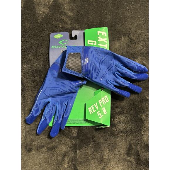 CUTTERS ' EXTREME GRIP ' REV PRO 5.0 RECIEVER GLOVES ' LG ' SOLID ROYAL NWT - Picture 2 of 3